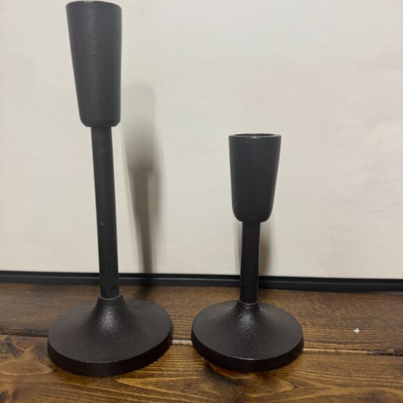 Threshold Aluminum Taper Holders Black Candleholder Set of 2‎ NEW WITH TAG - Picture 3 of 6